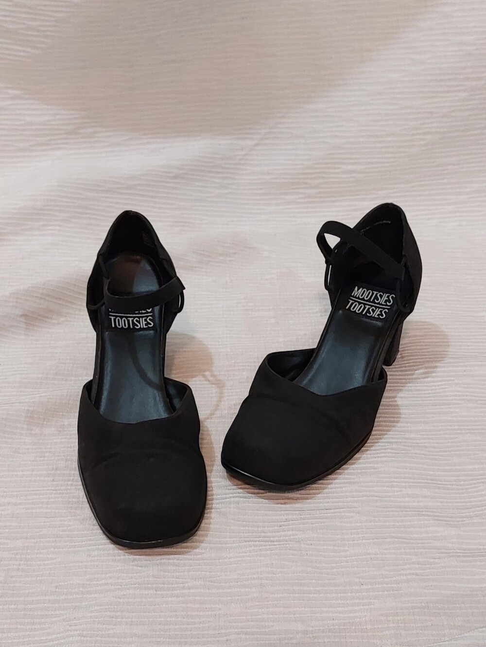 00s y2k Mootsies Tootsies Black Mary Jane Block Heels Size 7
